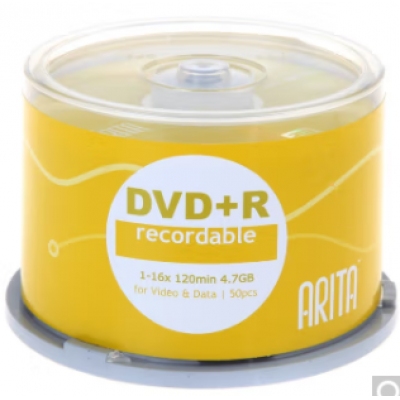 錸德(ARITA) e時代系列 DVD+R 16速4.7G 空白光盤/光碟/刻錄盤 桶裝50片