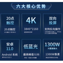 鴻合(HiteVision)75英寸 會議平板教學一體機電子白板 雙系統(tǒng)4K高清觸控智慧大屏 8代 i5 8G 256G